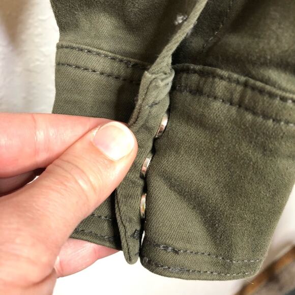 WHBM army green military style lace up waist jacket size Small - Picture 13 of 14